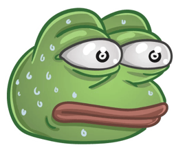 Стикер 14 из 21 из набора «Стикеры грустного Пепе 🐸»